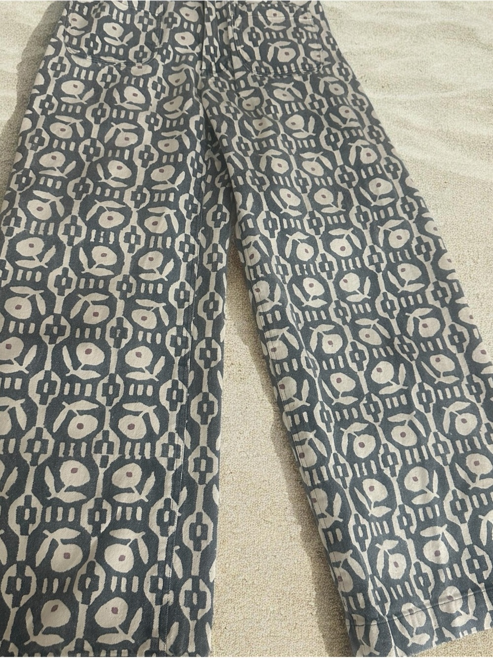 Printed Navy and Cream Boot Cut Jeans - Picture 2 of 8